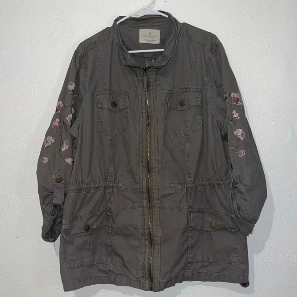 Jade and Ivory Floral Jacket 2XL